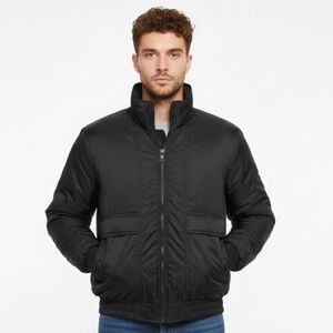 Rare VINTAGE 90s Cortina Black Puffer Bomber Jacket - Size Large - Pristine